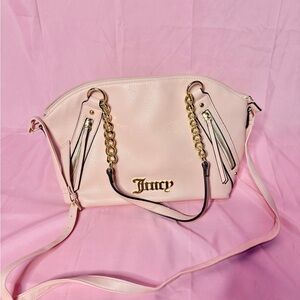 Juicy Couture Light Pink Shoulder Bag with Gold Accents